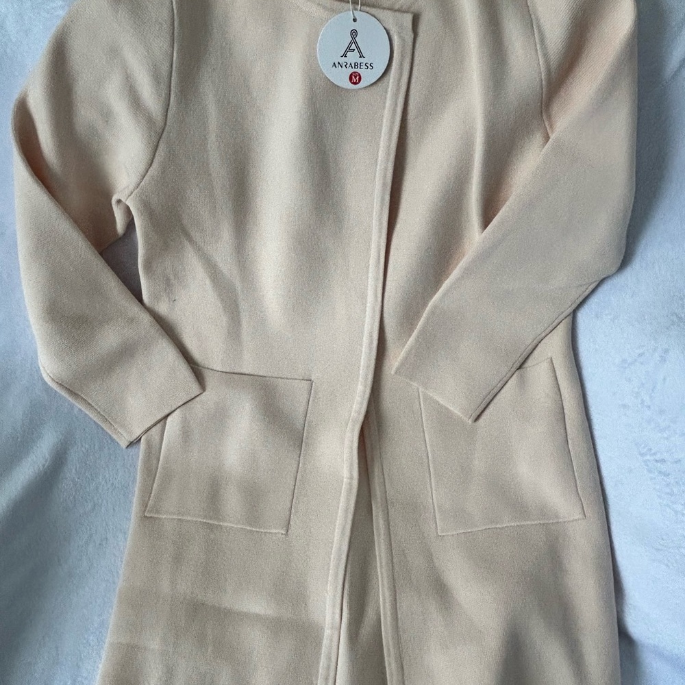 Women's Anrabess Long Open-Front Cardigan Sweater - Blush color